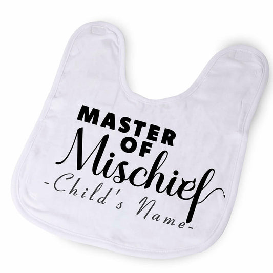 Personalised Baby Bib "Master of Mischief" with Baby's Name