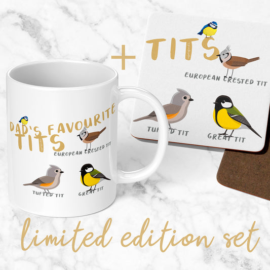 funny rude gift for dad, favourite tits, bird watcher dad cheap gift