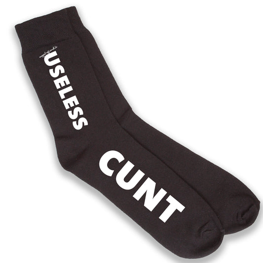 Funny Useless Cunt Black Socks, cheap and funny gift