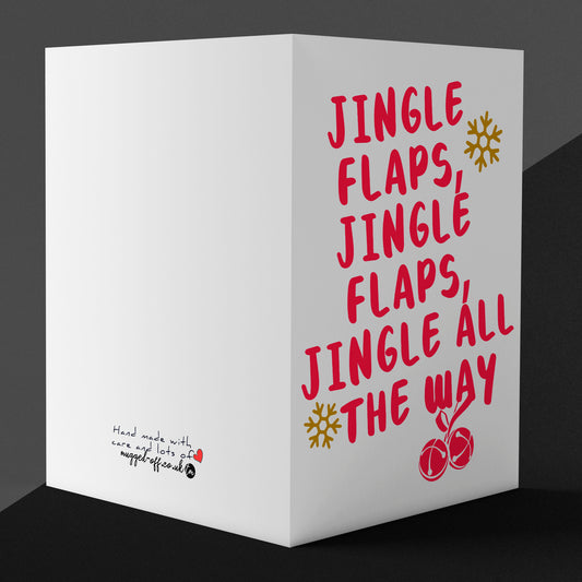 Jingle flaps funny rude card for secret Santa and cheap Christmas gift
