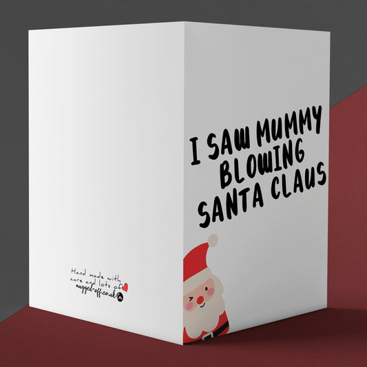 rude Santa Claus card for Christmas, secret Santa gift, funny and cheap