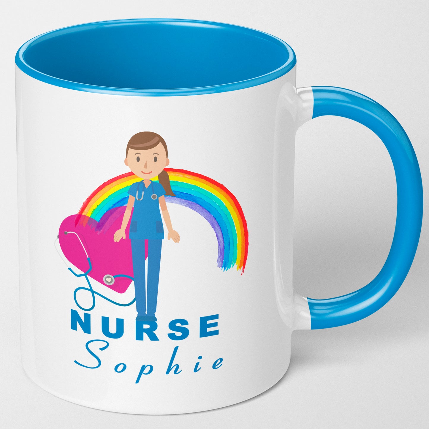 Personalised Nurse Gift Present Personalised Gift Nurse Mug Cup Blue Dress Hospital Medical Student