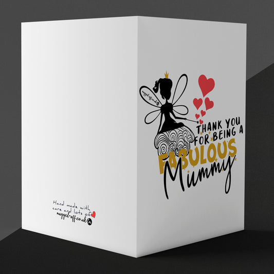 Thank You for Being a Fabulous Mummy Greeting Card Mother's Day Birthday Any Occasion