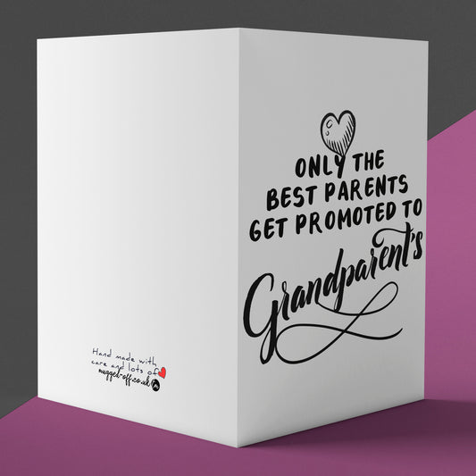Only The Best Parents Get Promoted, New Grandparent Card, Pregnancy Announcement, Blank Inside