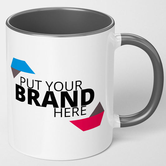 Branded Mugs (GREY) - Fully Inclusive Pricing Full Colour Both Sides & Free Delivery