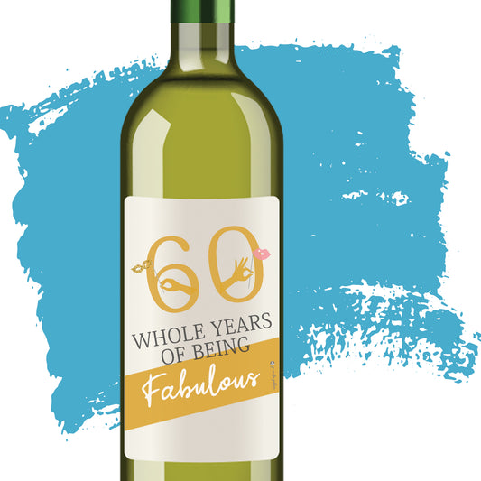 60th wine label gift for a 60 year old
