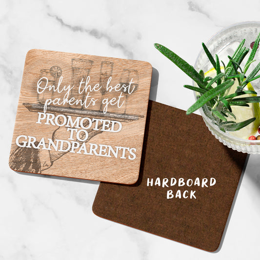 only best parents promoted to grandparents funny coaster