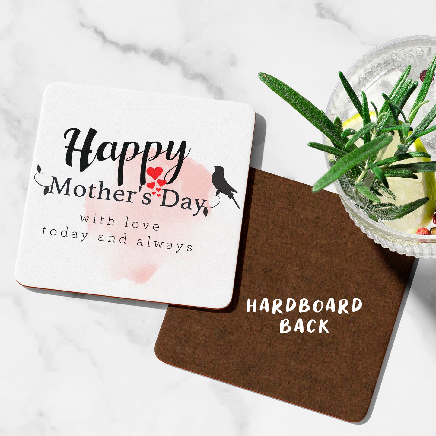 Happy Mother's Day With Love Today And Always Coaster Cute Mum Gifts Funny Mum presents Mothers Day Gifts