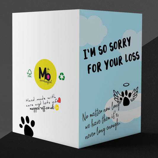 Dog Bereavement Card, Pet Loss Sympathy Card, 'I'm So Sorry For Your Loss' Card