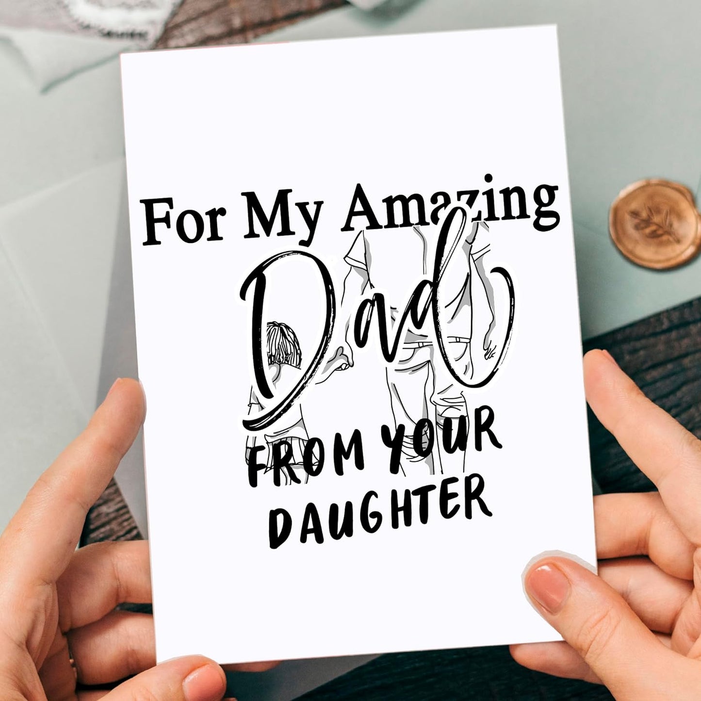 For my amazing dad from your daughter card Father's Day Birthday Christmas card any occasion A6 greetings card