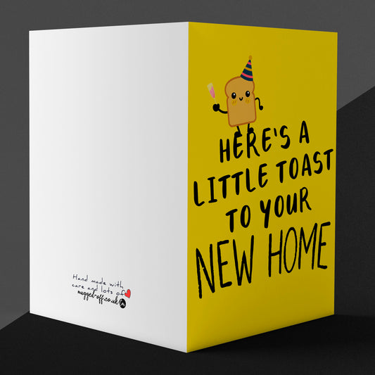 New Home Card, Here's a Little Toast to Your New Home, A5 Size, Blank Inside