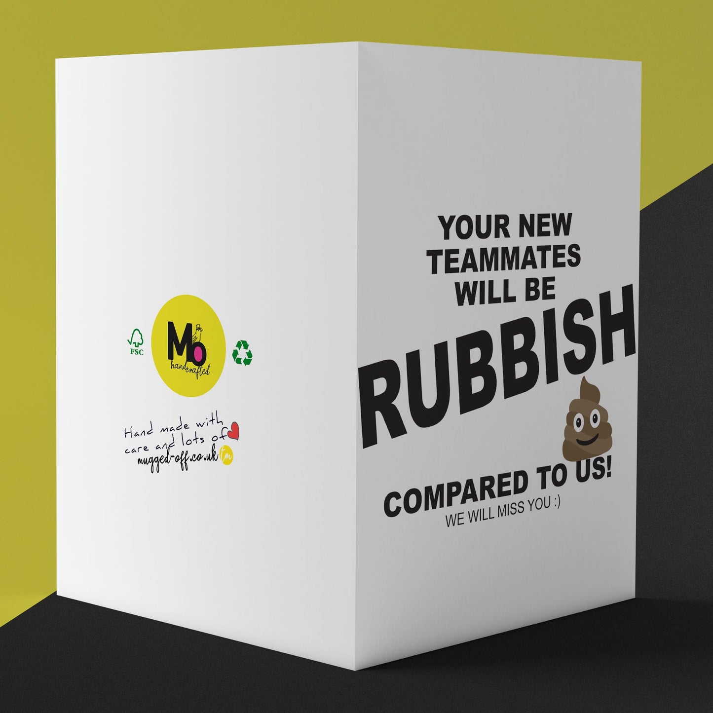 Rubbish Leaving Card, funny leaving gift for leaving workers or colleagues