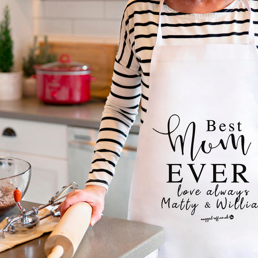 Best Mum Ever Apron Personalised Cooking Gift for Women Birthday Present Keepsake for Mum