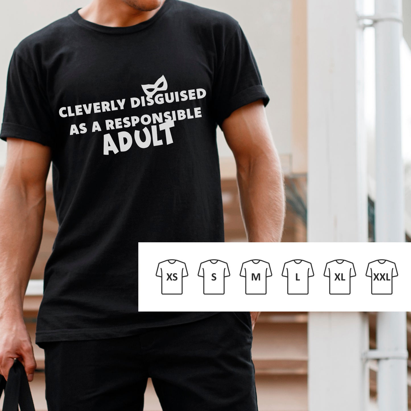 Funny Black T-Shirt Cleverly Disguised As A Responsible Adult Gift For Him Her Birthday 18th