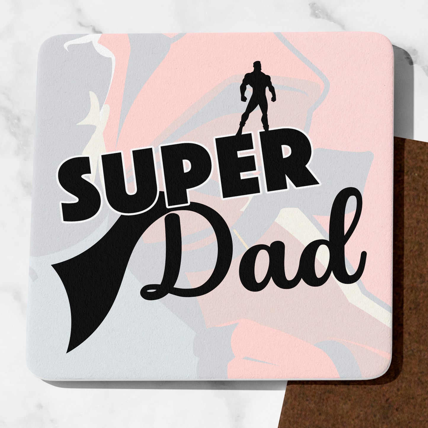 Superhero Dad Drinks Coaster Father's Day Present Dad Christmas Daddy Birthday Gifts