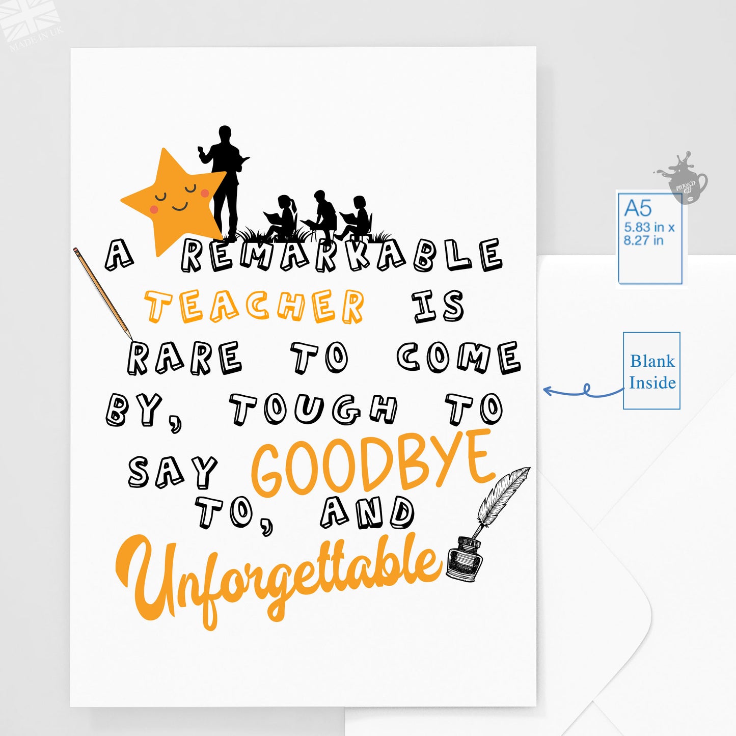 Card for a remarkable teacher, end of term gift