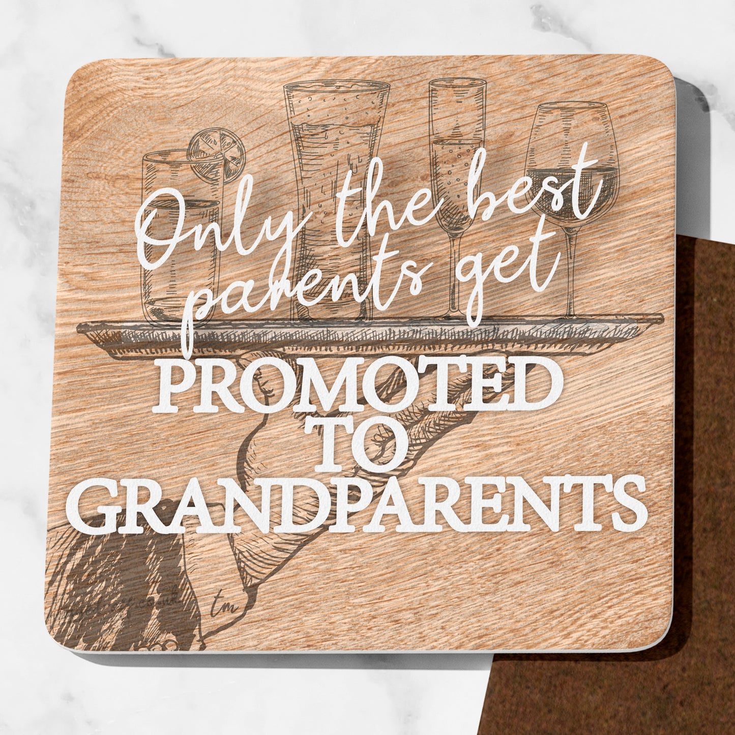 only best parents promoted to grandparents funny coaster