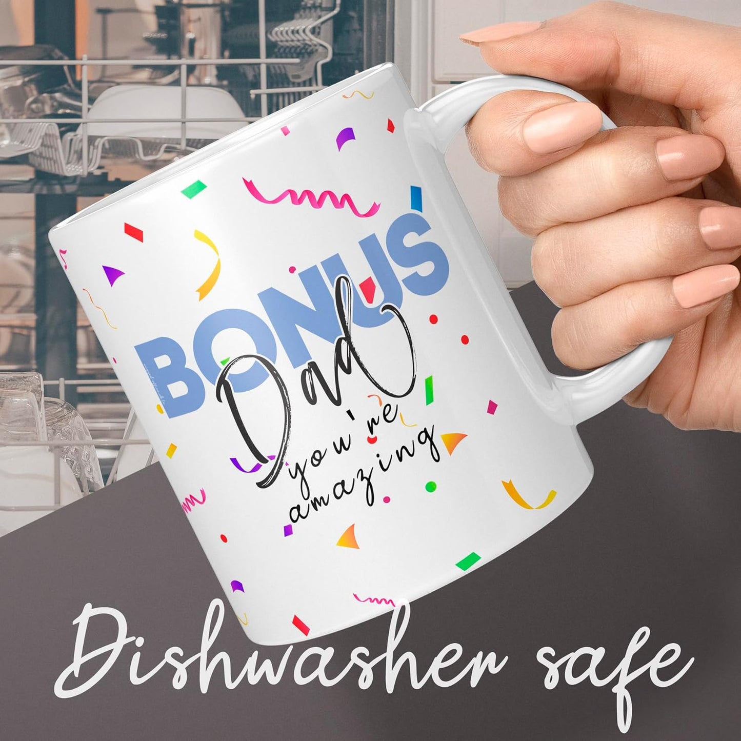 Bonus Dad You're Amazing Stepdad Step Dad Gift Father's Day Birthday Christmas Mug