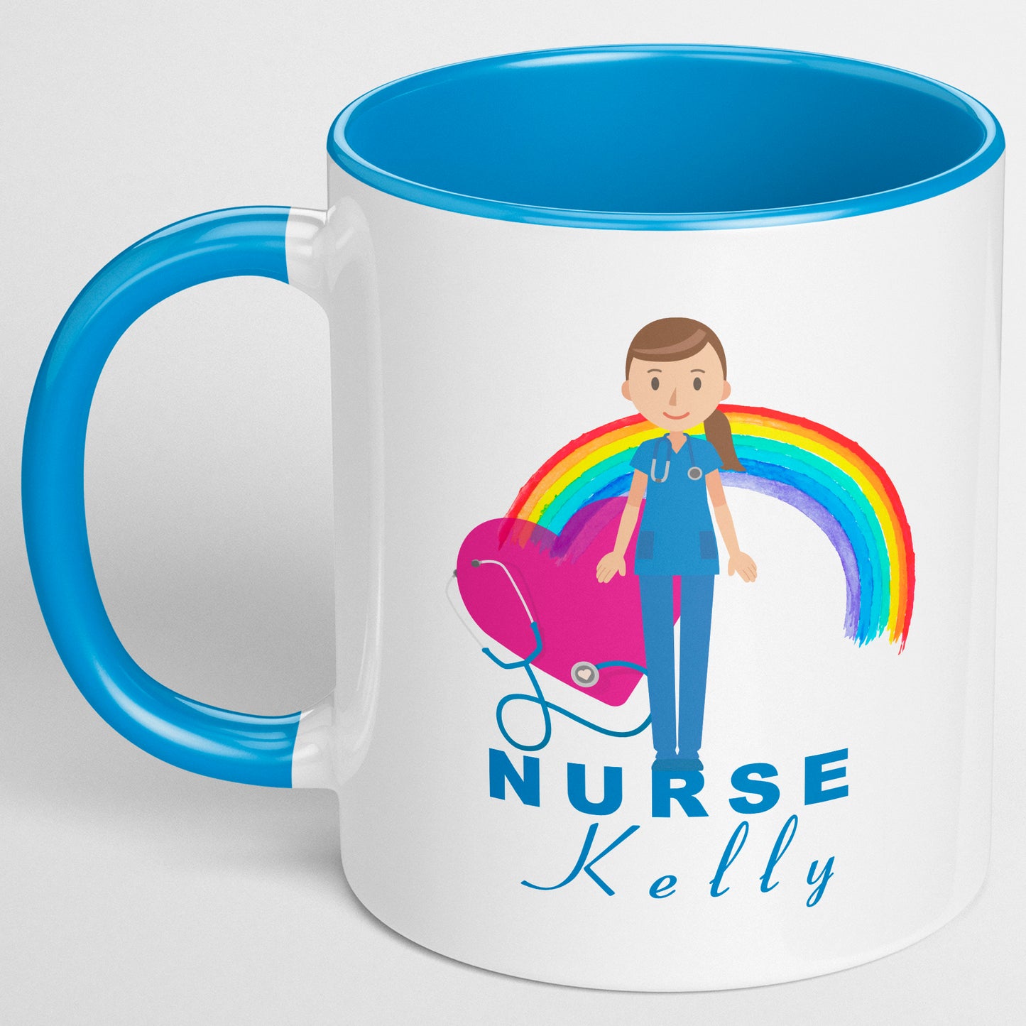 Nurse Birthday Gift Nurse Gift Present - Personalised Gift Nurse Mug Cup Blue Dress Hospital Medical Student