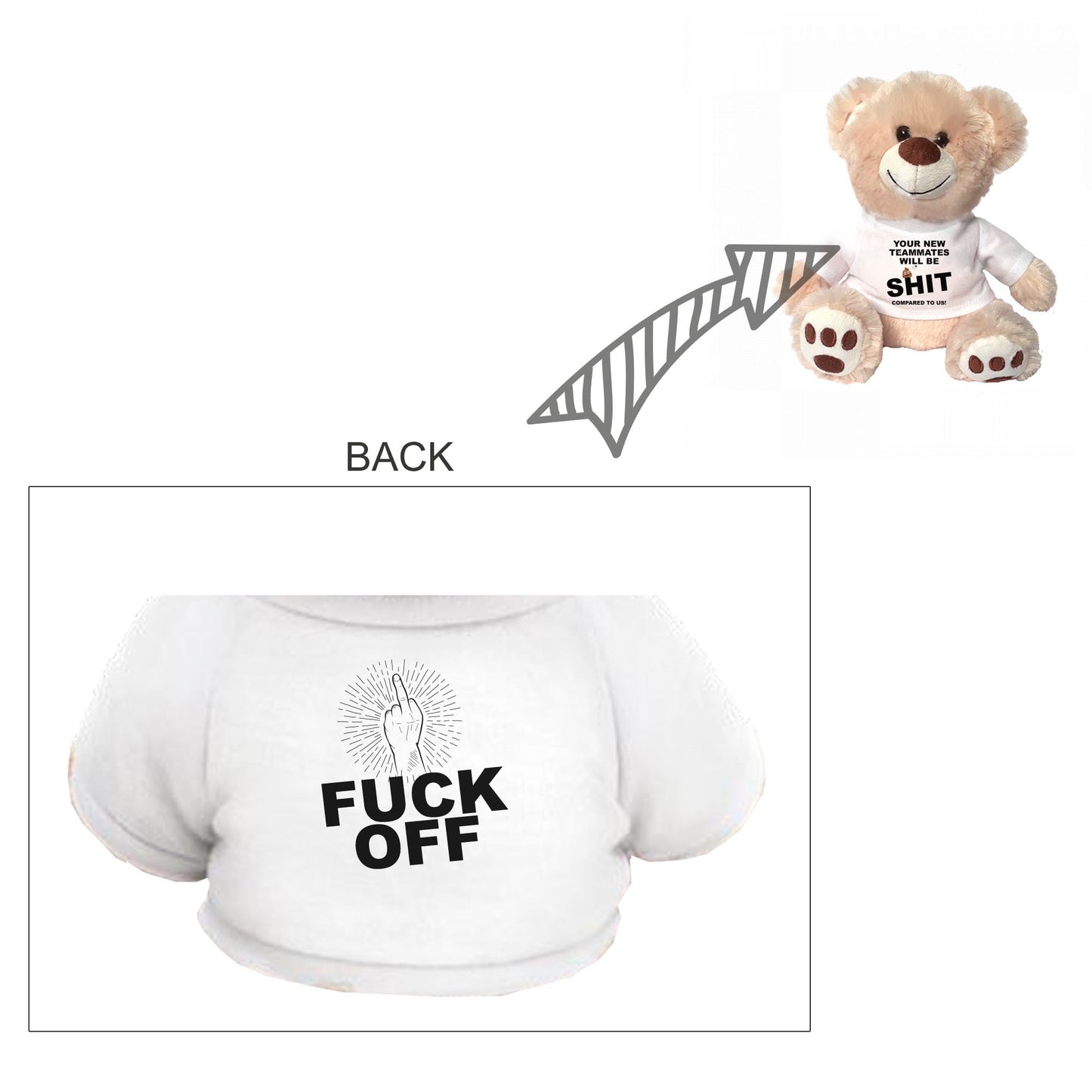 funny leaving gift teddy, new teammates funny leaving work gift