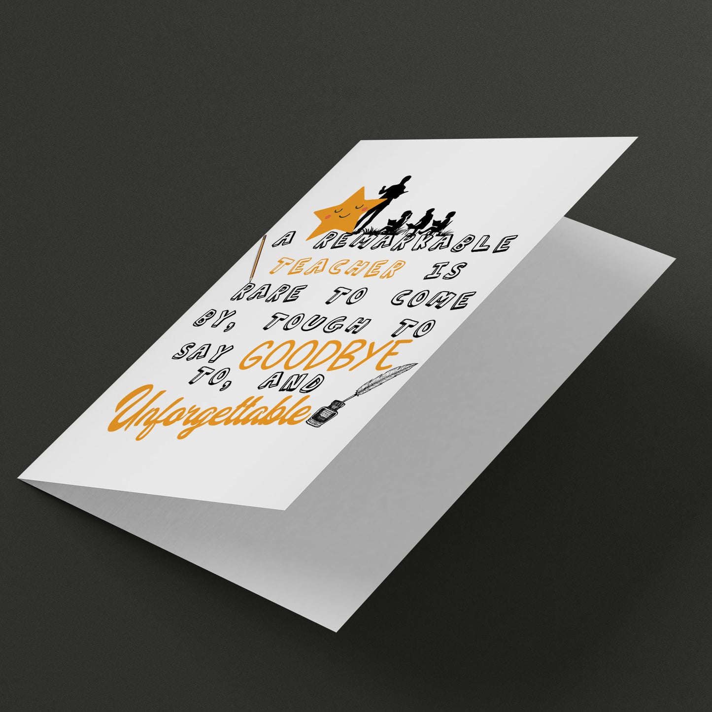 Card for a remarkable teacher, end of term gift