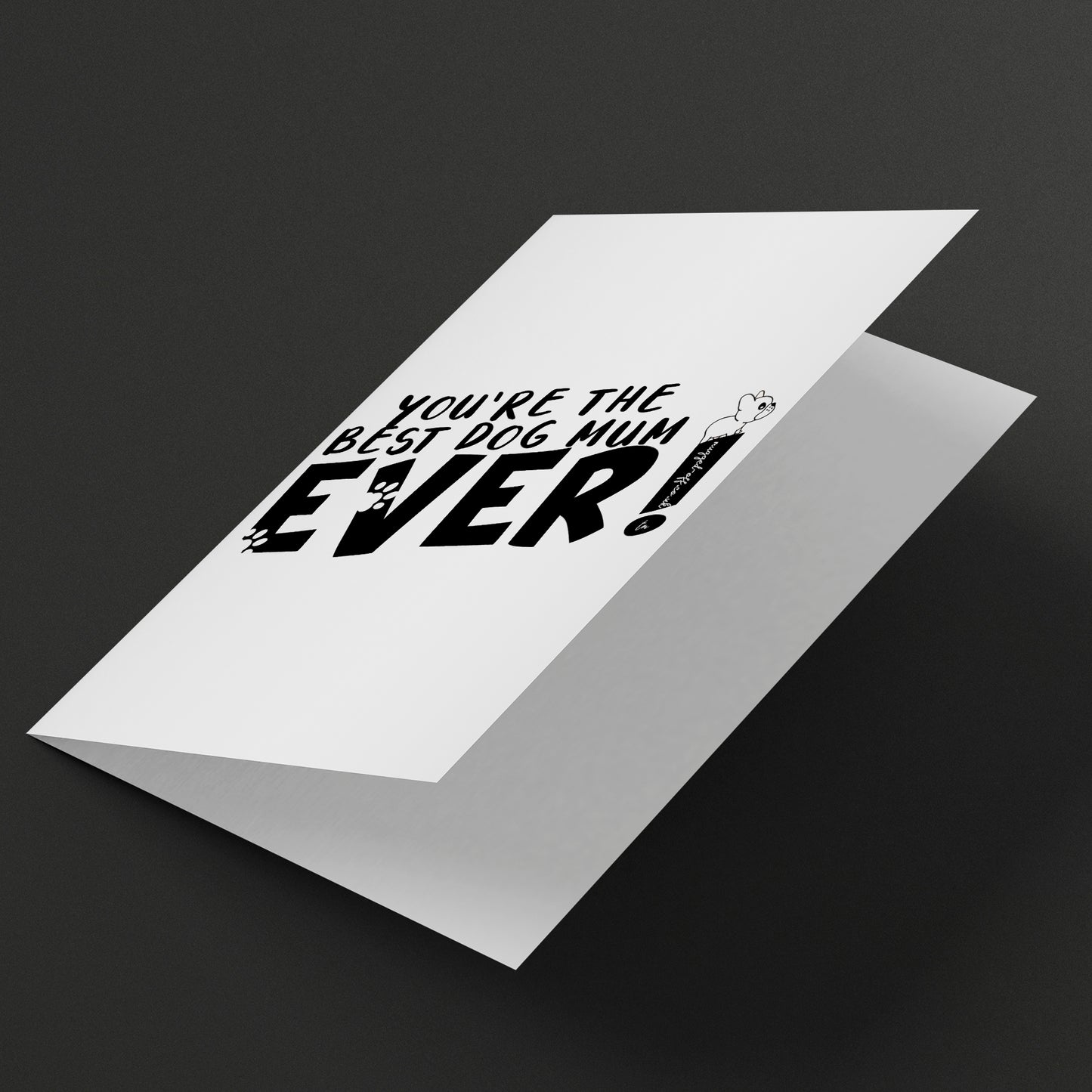 Best Dog Mum Ever Greeting Card, Birthday, Mother's Day, Blank Inside