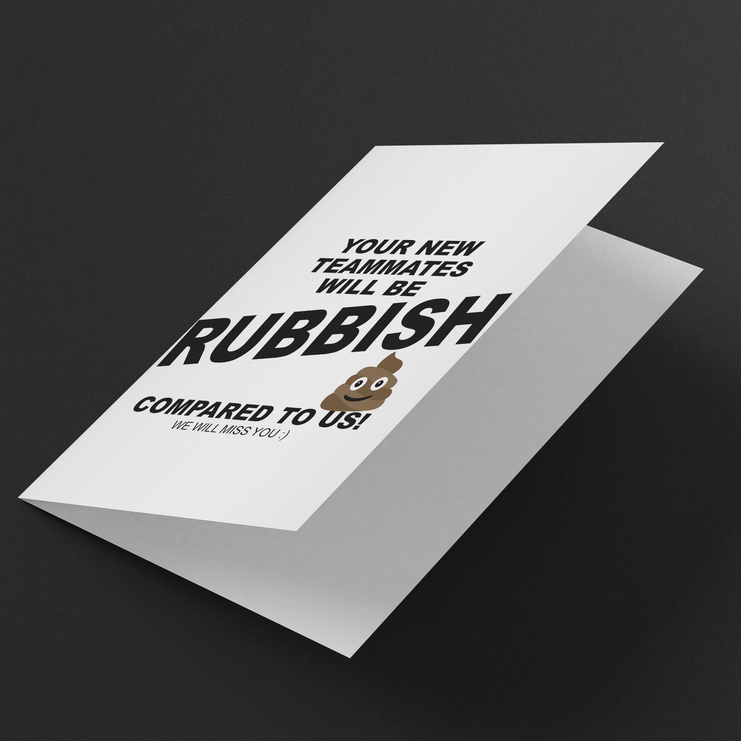 Rubbish Leaving Card, funny leaving gift for leaving workers or colleagues