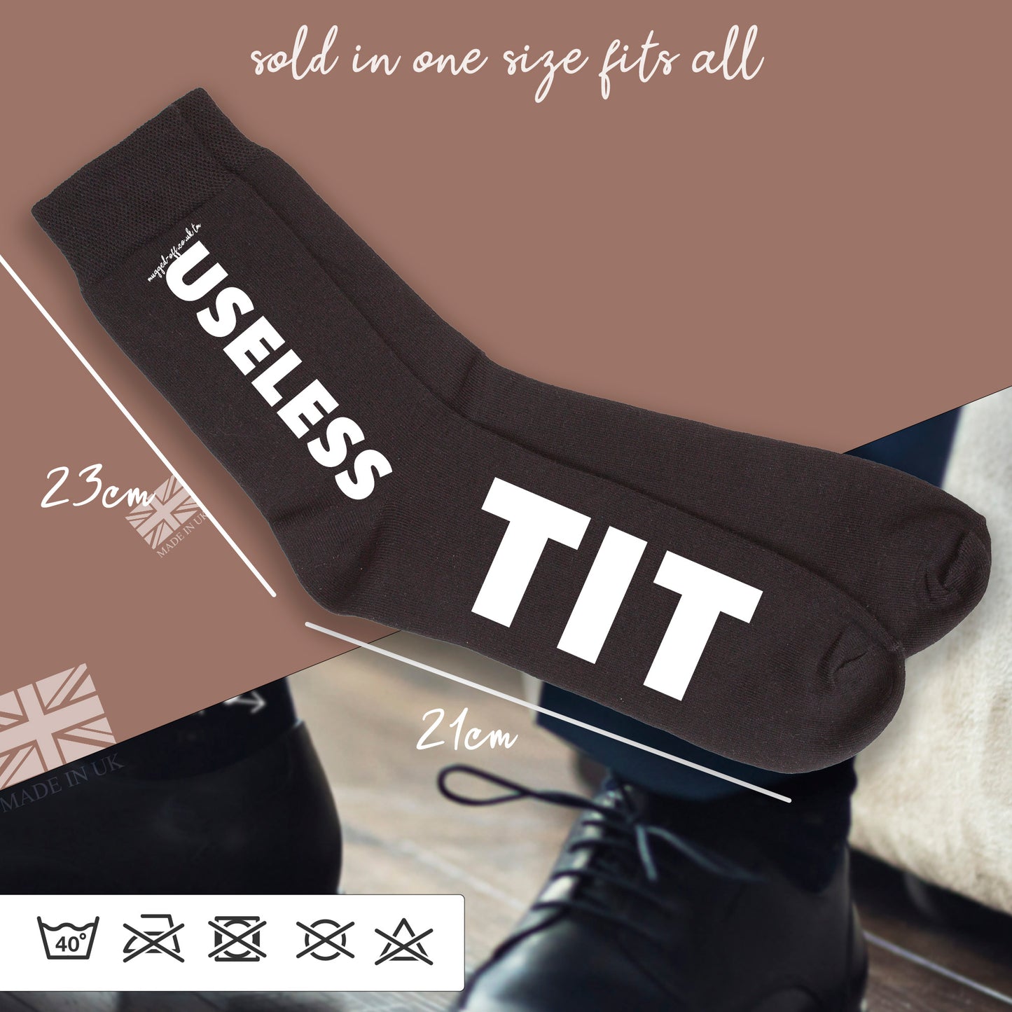 Funny Useless Tit Black Socks