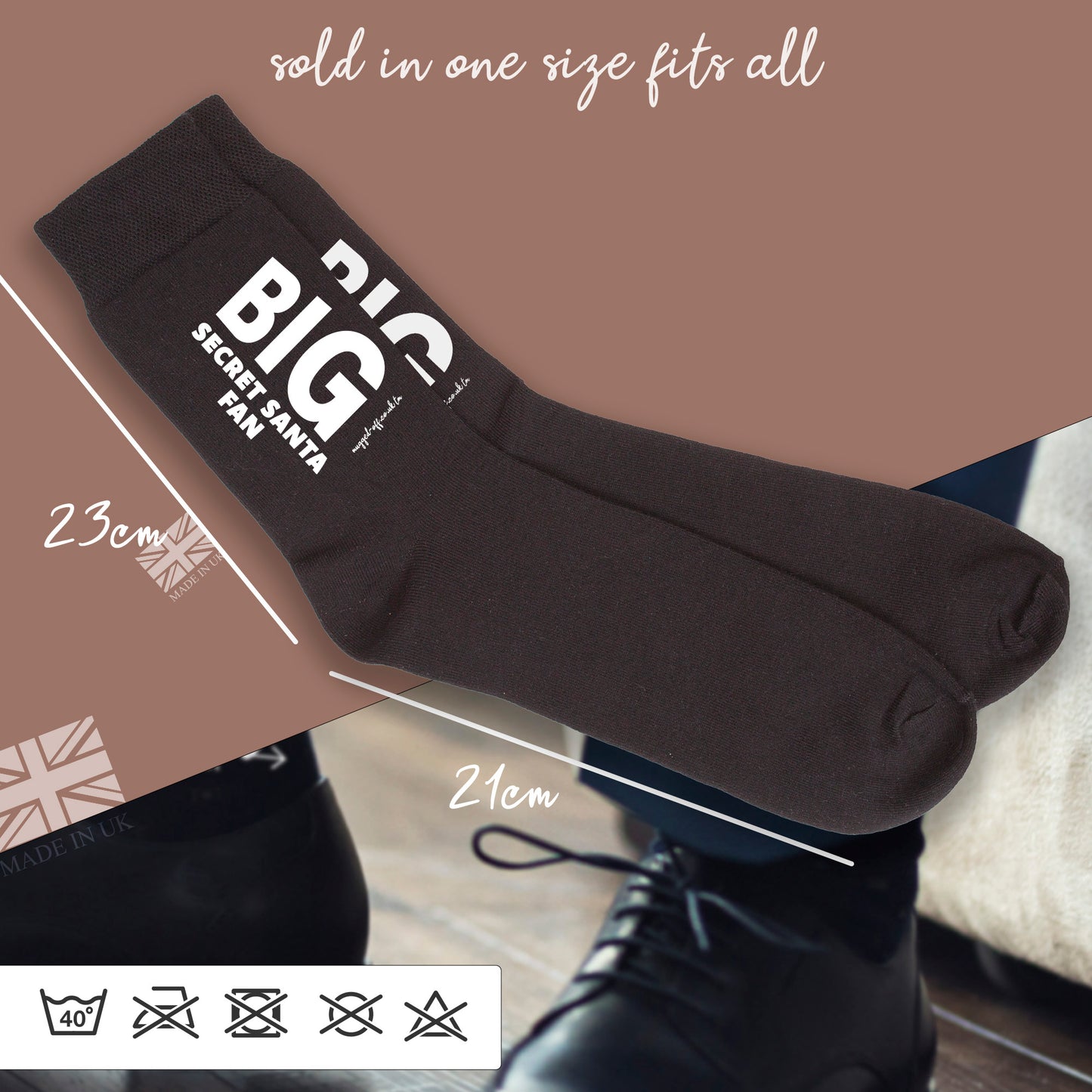 Big Secret Santa Fan Black Socks, funny gift