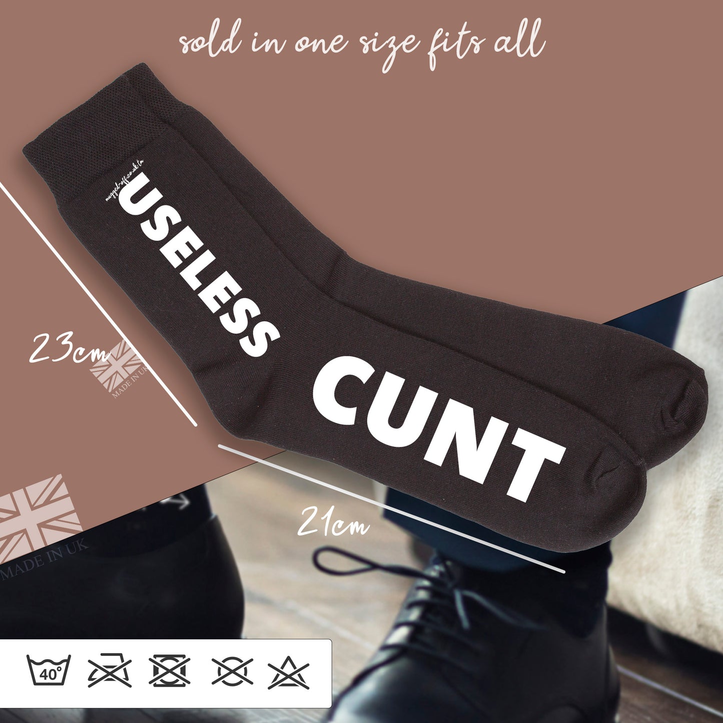 Funny Useless Cunt Black Socks, cheap and funny gift