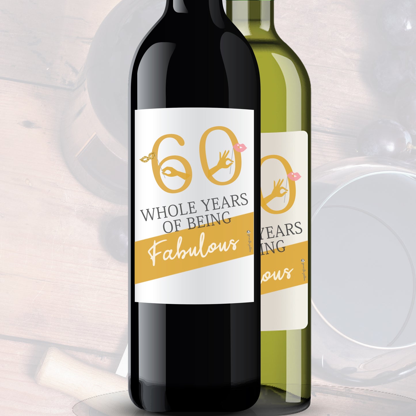 60th wine label gift for a 60 year old