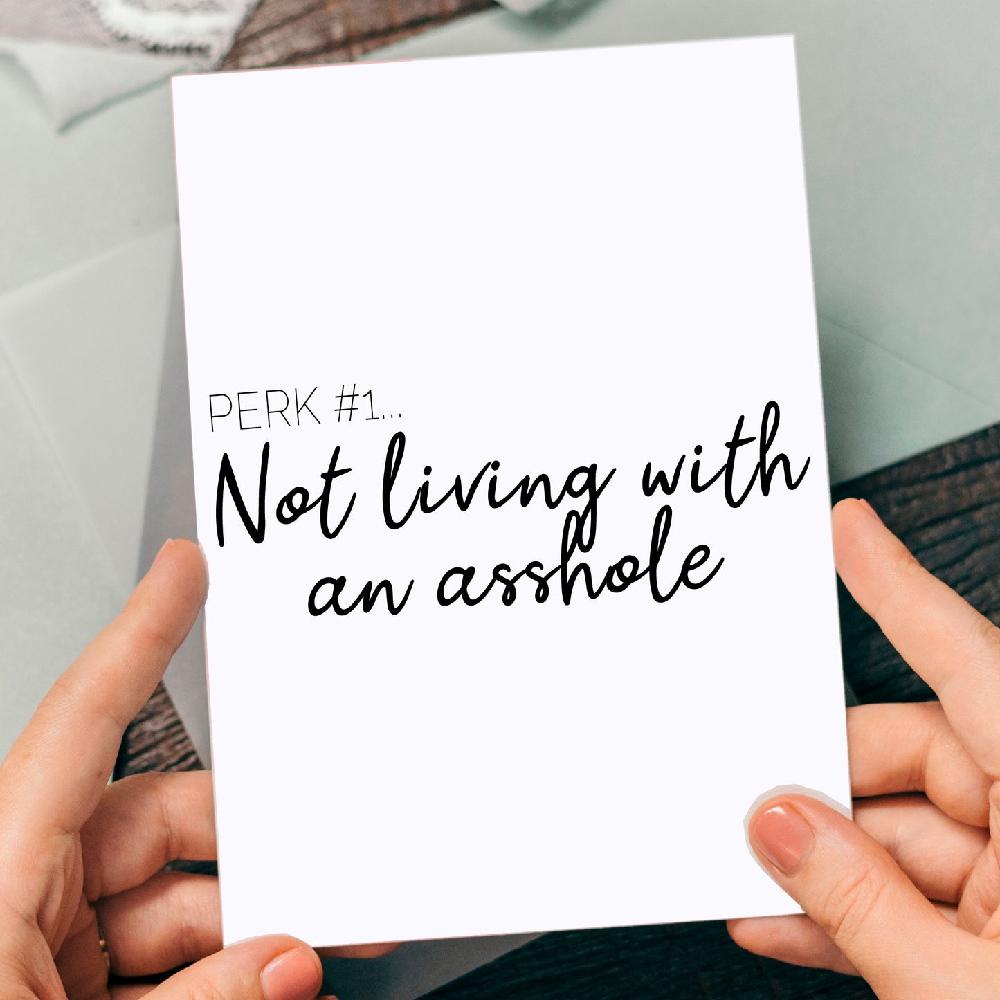 Divorce Card Perk #1 Not Living with an Asshole Card, A5 Size, Funny Divorce Card
