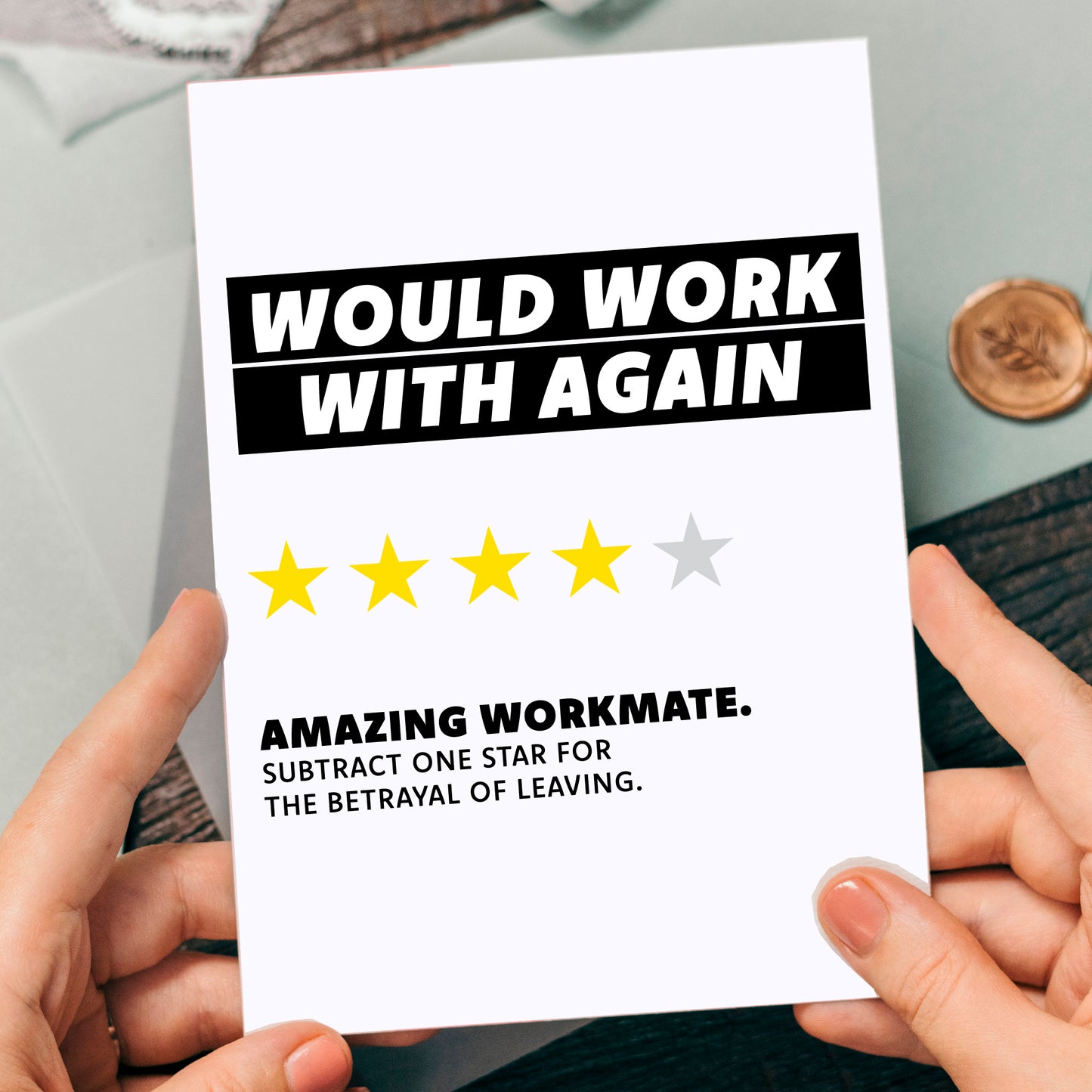 Colleague New Job Card Would Work With Again Funny Leaving Card, A5 Size, Blank Inside Sorry You're Leaving