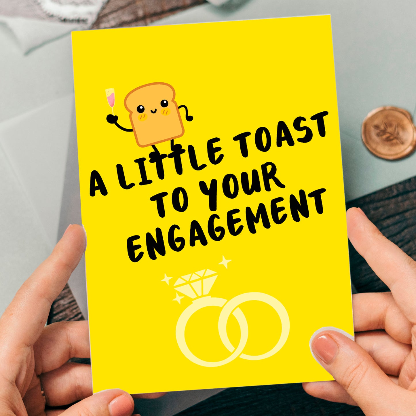 Engagement Greeting Cards A Little Toast to Your Engagement, Congratulations Greetings Card, A5 Size, Blank Inside Engagement Card Funny