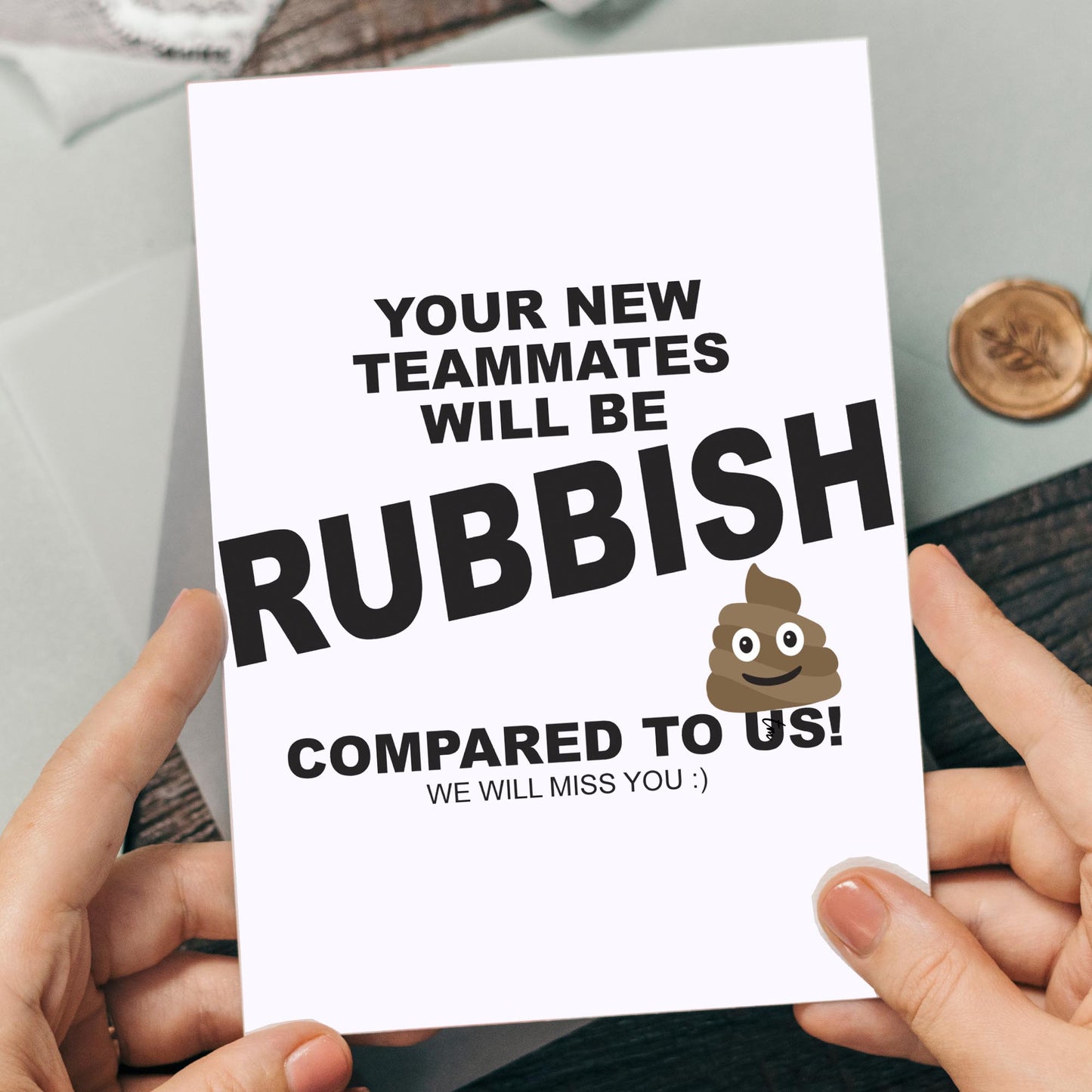 Rubbish Leaving Card, funny leaving gift for leaving workers or colleagues