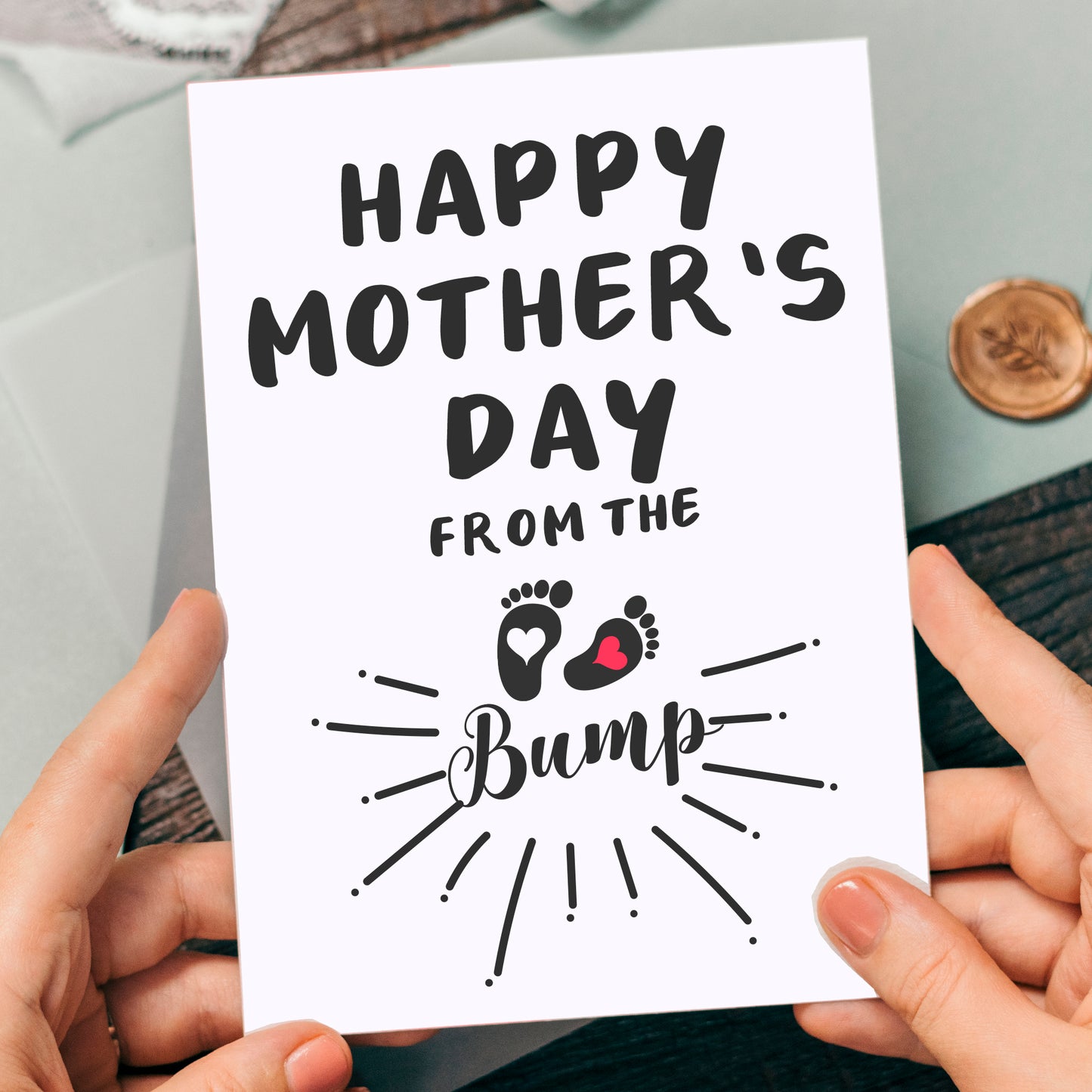 Happy Mother's Day from the Bump Card, Baby Shower Card, Birthday Card, Thank You Card