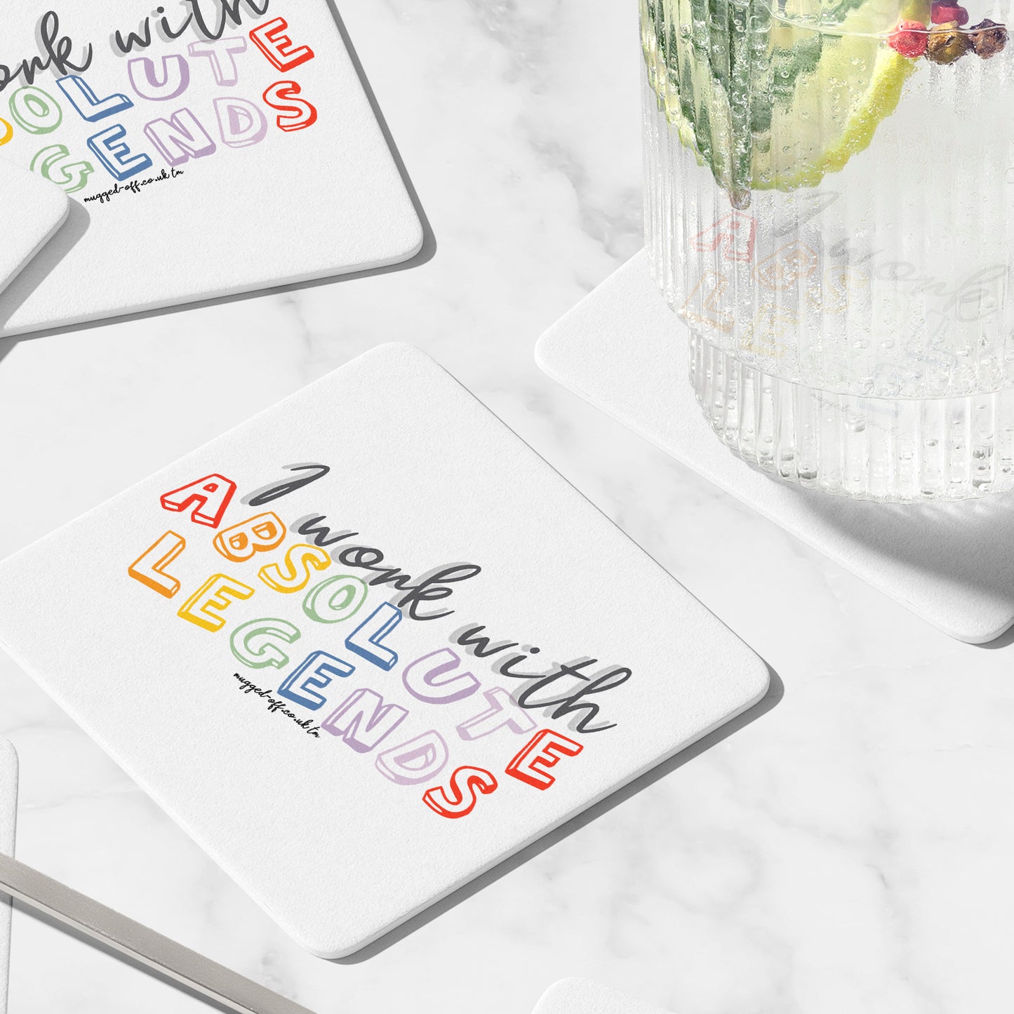 I work With Absolute Legends Wooden Coaster Ideal Secret Santa Gift Leaving