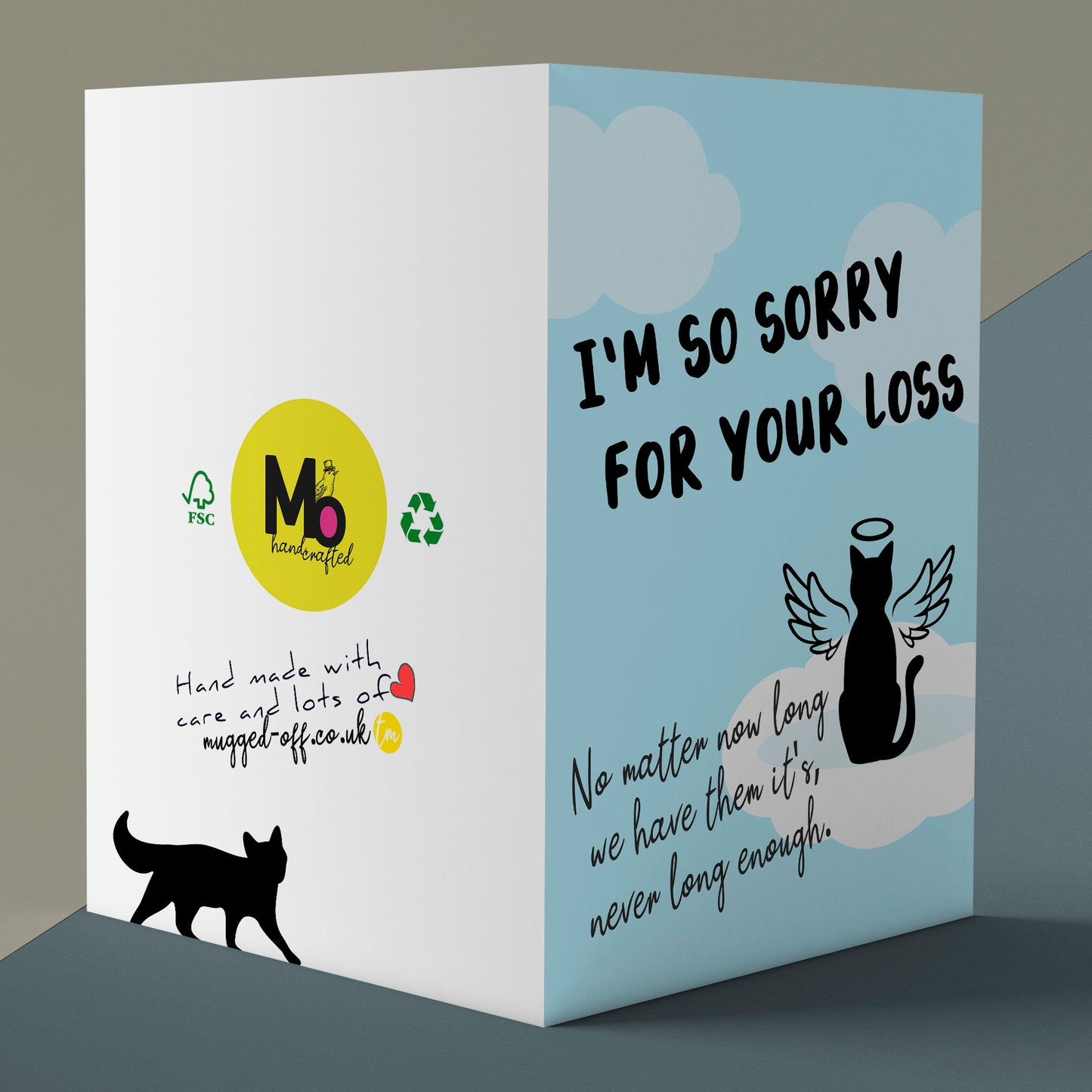 Sorry For Your Loss Sympathy Cat Animal Card, A5 Size, Blank Inside Pet Bereavement Thinking Of You