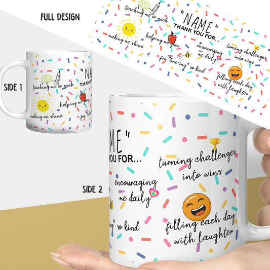 Personalised Teacher Thank You Gift Cute Teacher Mug With Name Added