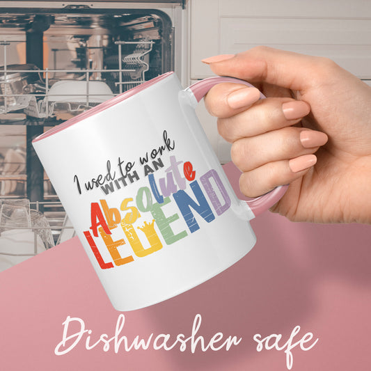 Absolute legend pink mug, funny leaving gift for workers/colleagues leaving