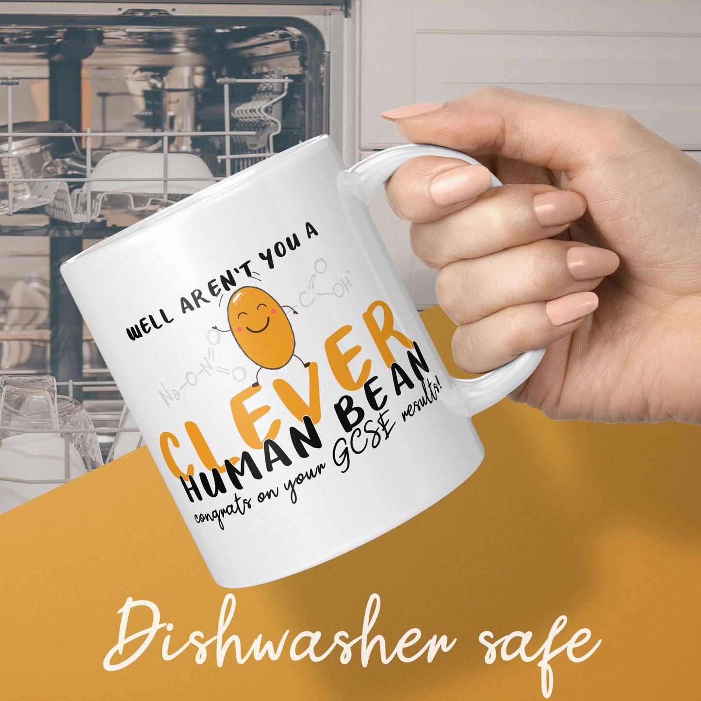 Clever bean - school GCSE congratulations mug for saying good job