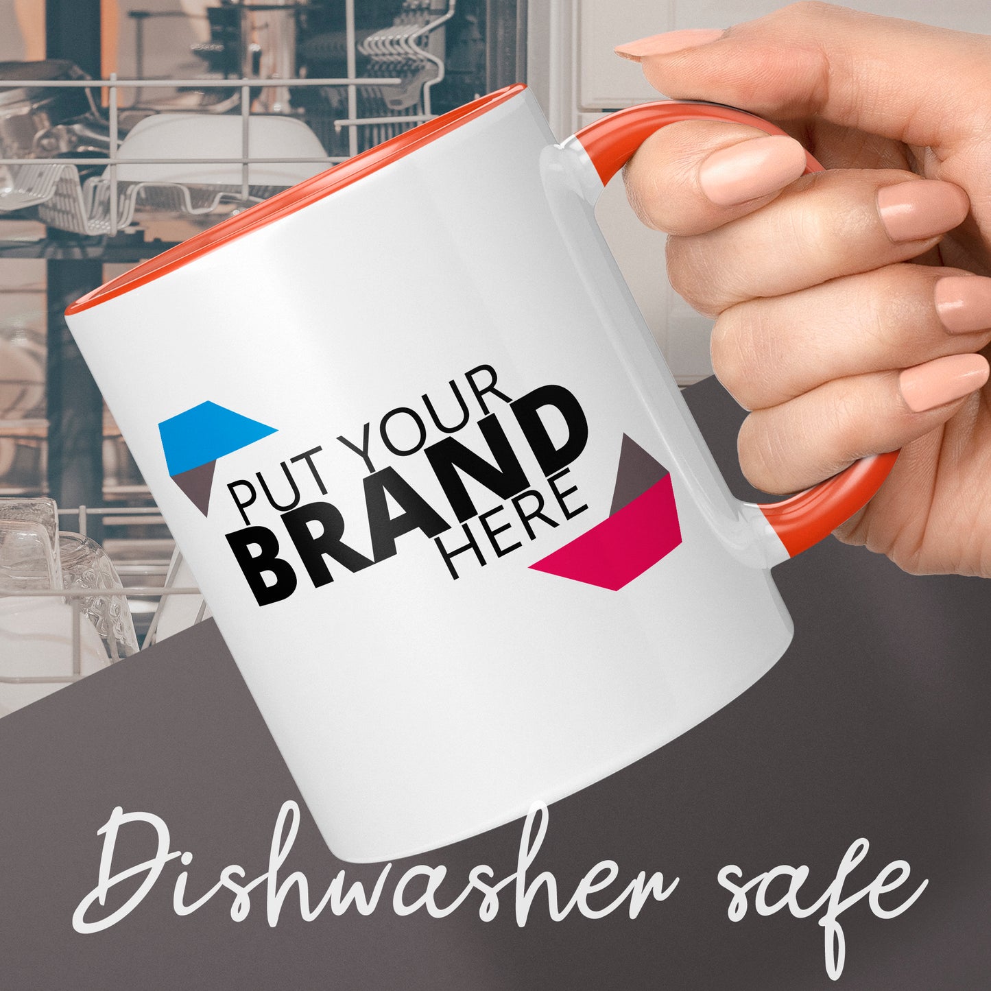 Branded Mugs (ORANGE) - Fully Inclusive Pricing Full Colour Both Sides & Free Delivery
