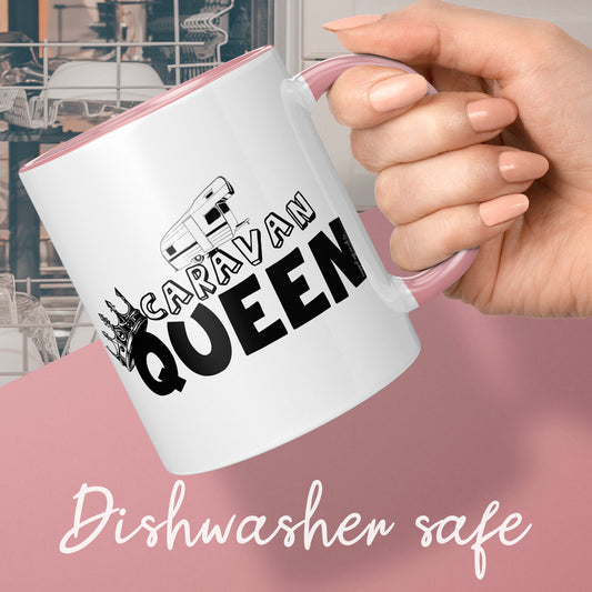 caravan queen pink mug gift for a caravan queen funny gift mug