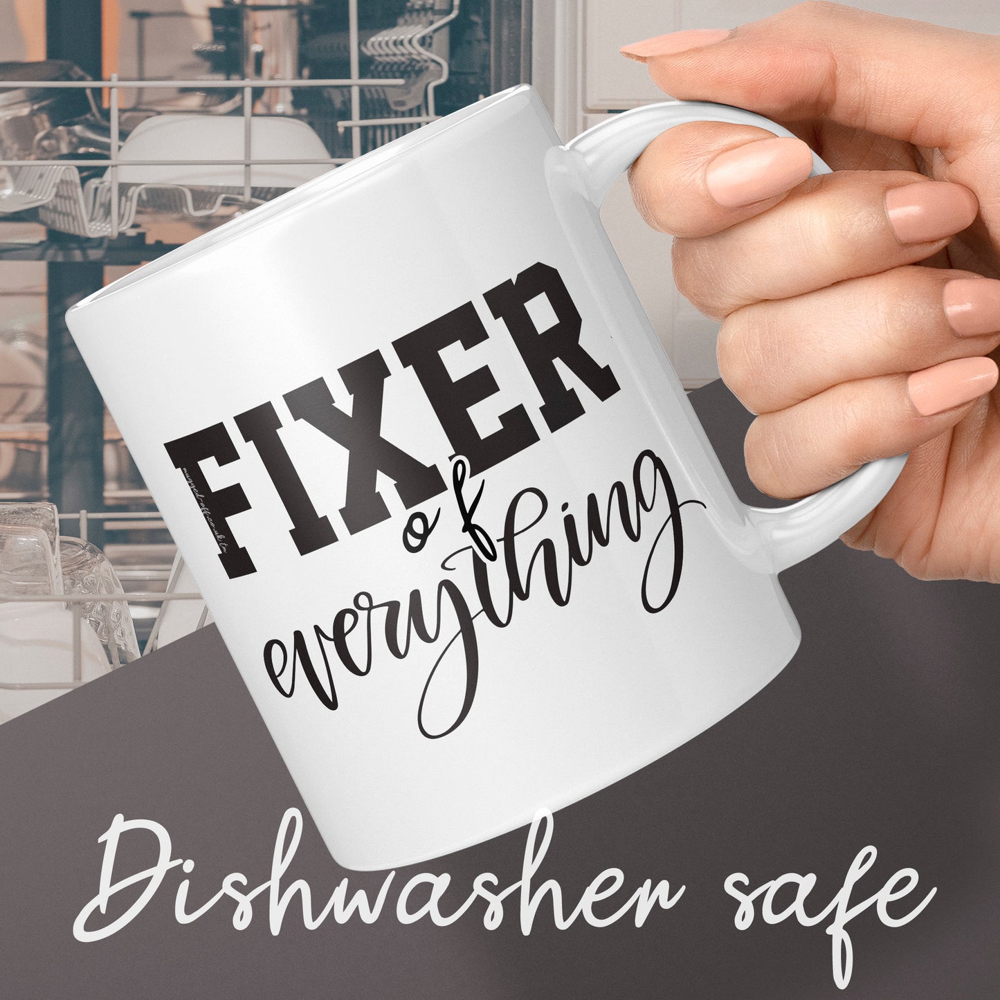 Mum or Dad Gift Fixer Of Everything Mug Funny Secret Santa Gifts For Work Colleague & Office Boss Birthday Gift For Him Or Her Unique Gift For Dad Grandad or Mum