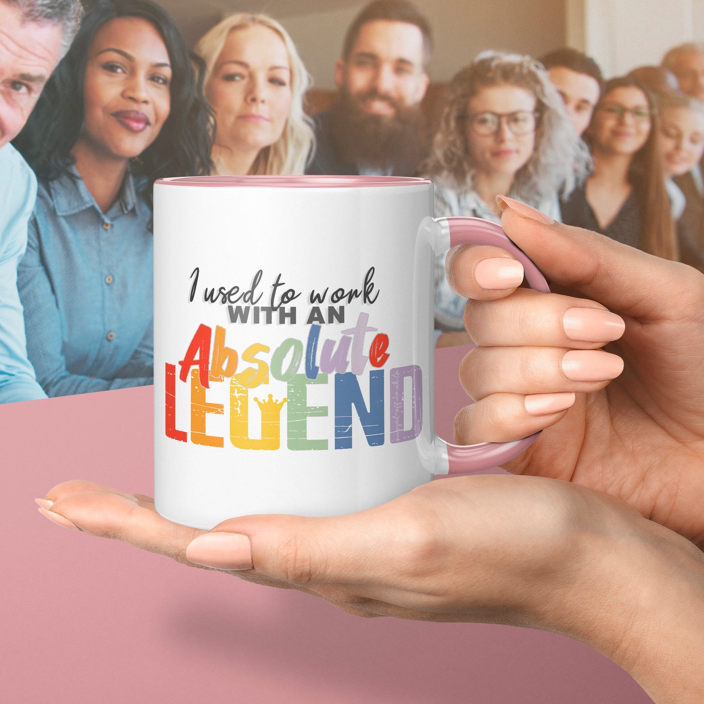 Absolute legend pink mug, funny leaving gift for workers/colleagues leaving