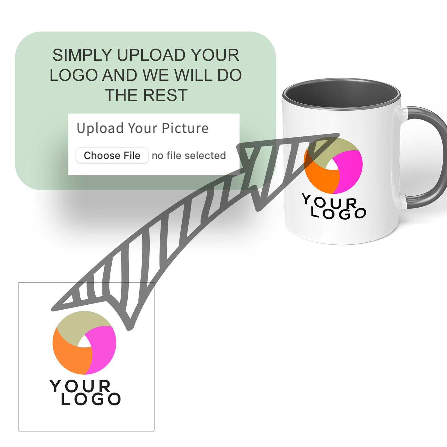 Branded Mugs (GREY) - Fully Inclusive Pricing Full Colour Both Sides & Free Delivery