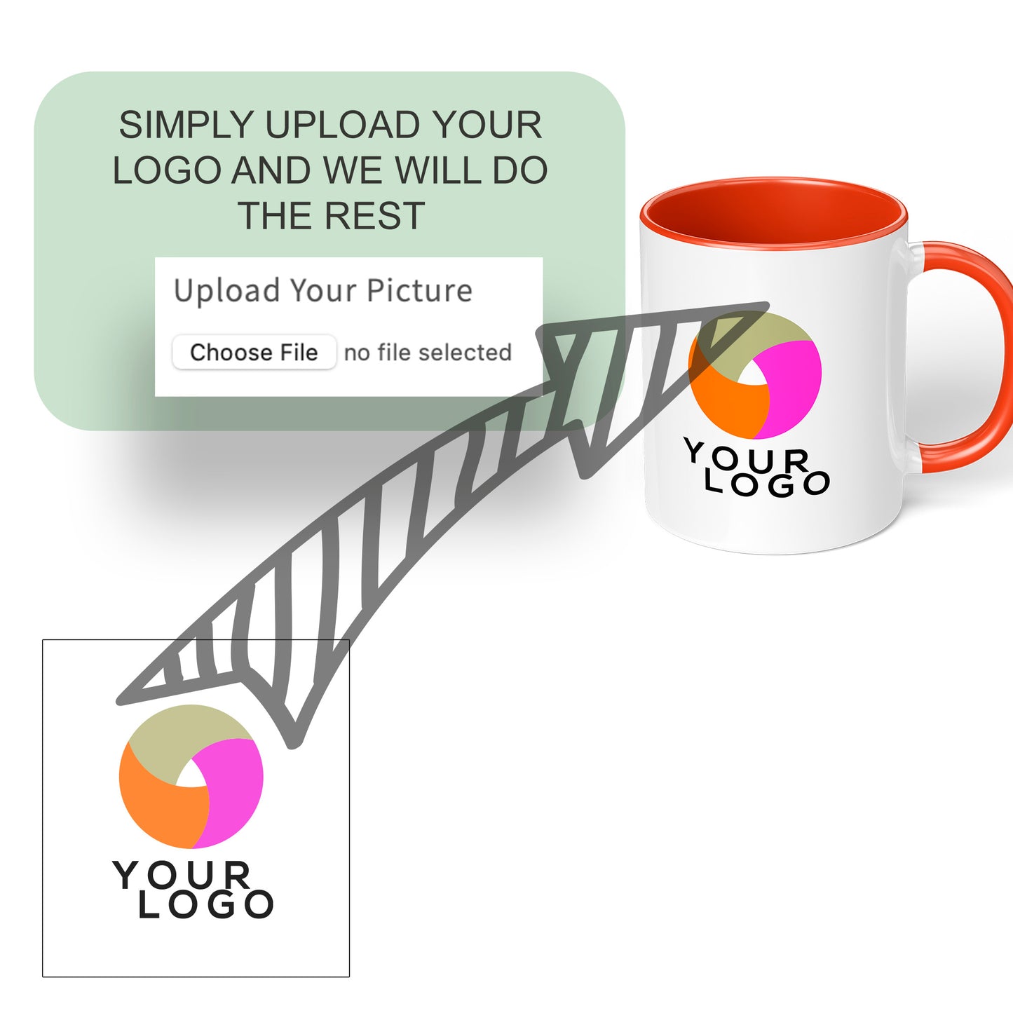 Branded Mugs (ORANGE) - Fully Inclusive Pricing Full Colour Both Sides & Free Delivery