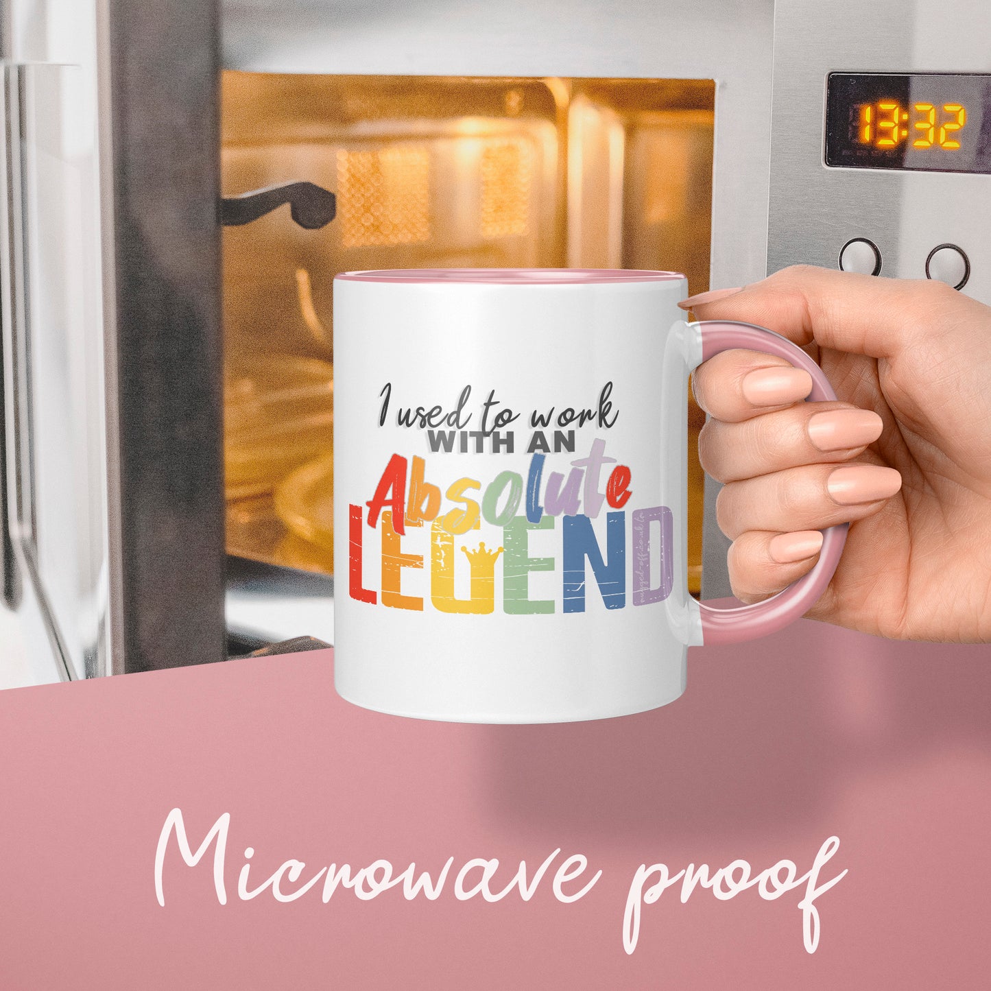 Absolute legend pink mug, funny leaving gift for workers/colleagues leaving