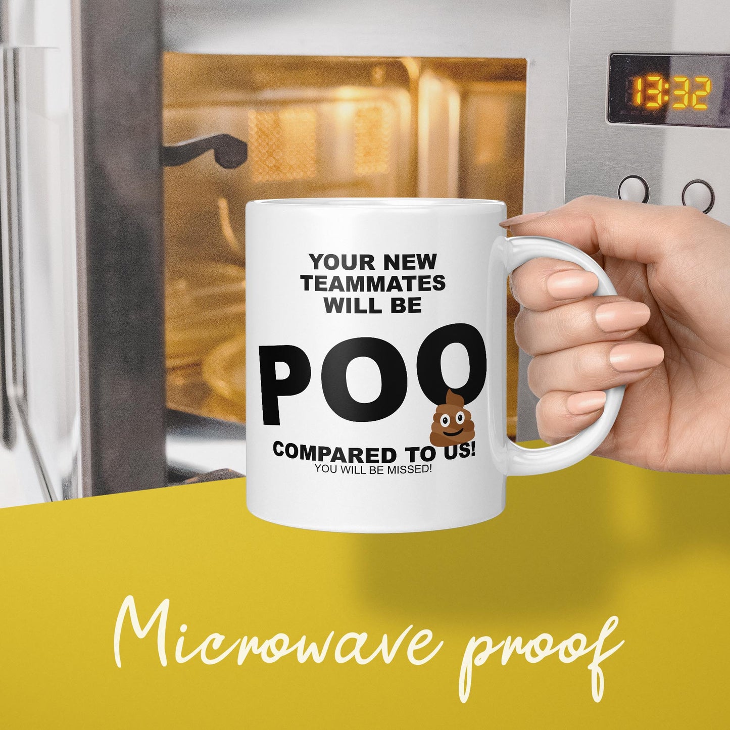 Funny leaving Gift Your new colleagues will be Poo compared to us Leaving Work Mug Great Leaving Gifts