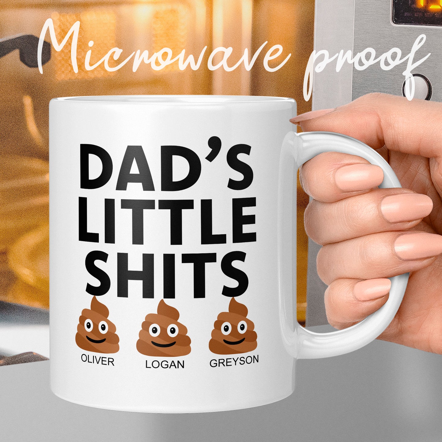 Dads little shits funny mug, cheap gift for fathers day